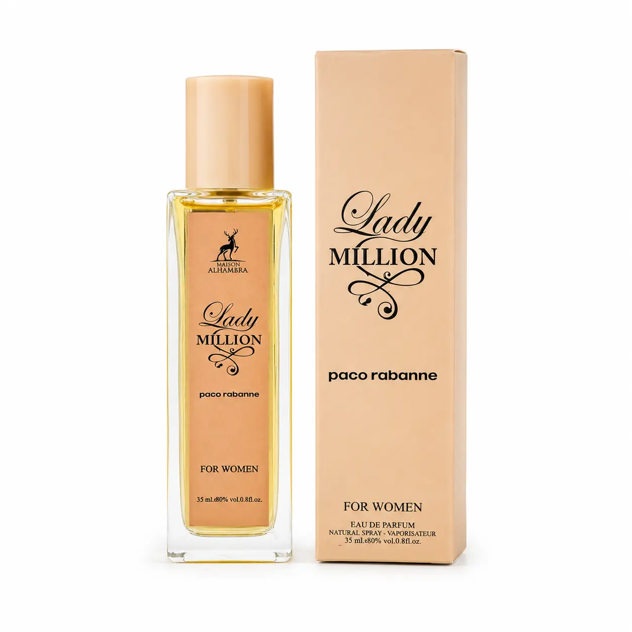 عطر زنانه ۳۵ میل الحمبرا مدل لیدی میلیون (Alhambra Lady Milion)