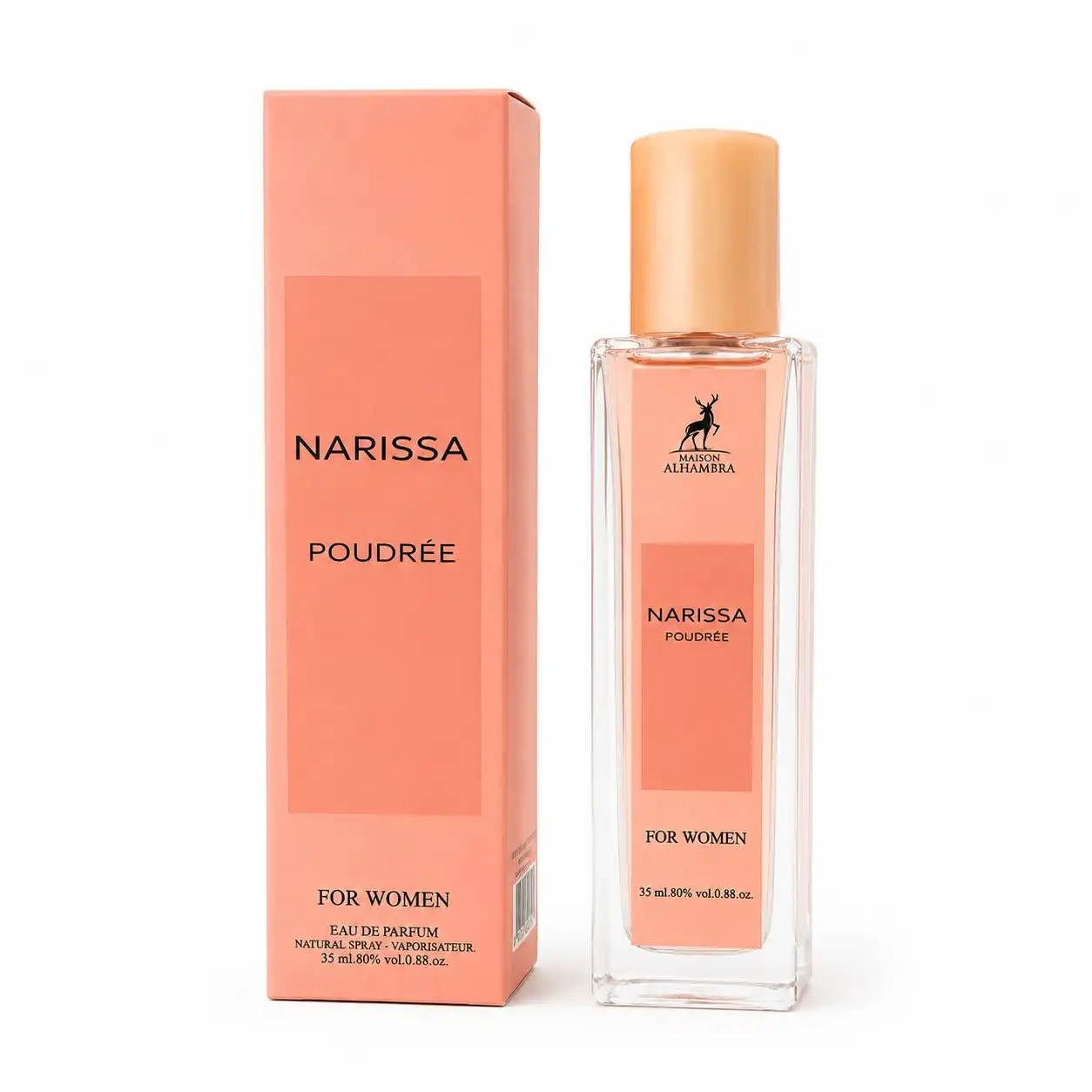 عطر زنانه ۳۵ میل الحمبرا مدل ناریسا پودری (Alhambra Narissa)